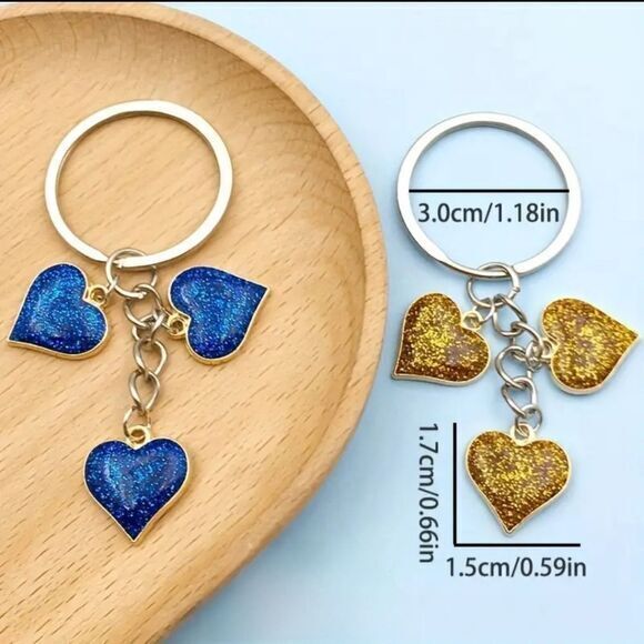 Enamel Alloy‎ Heart Key Rings Chains For Women - Picture 2 of 4